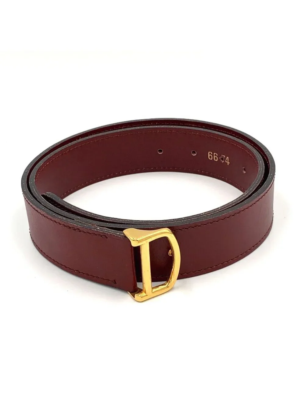 Cartier Must de D Buckle Leather Bordeaux Belt Gold